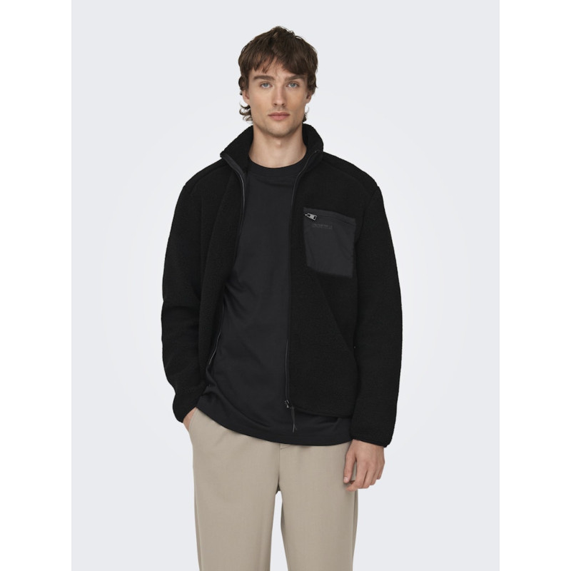 ONLY & SONS Dallas Sherpa Jakke - Sort