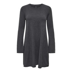 ONLY Amalio L/S Strik Kjole - Dark Grey Melange