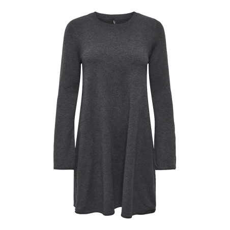ONLY Amalio L/S Strik Kjole - Dark Grey Melange