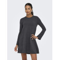 ONLY Amalio L/S Strik Kjole - Dark Grey Melange