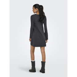 ONLY Amalio L/S Strik Kjole - Dark Grey Melange