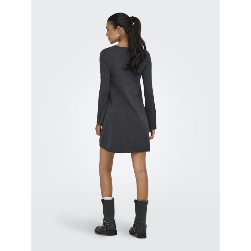 ONLY Amalio L/S Strik Kjole - Dark Grey Melange