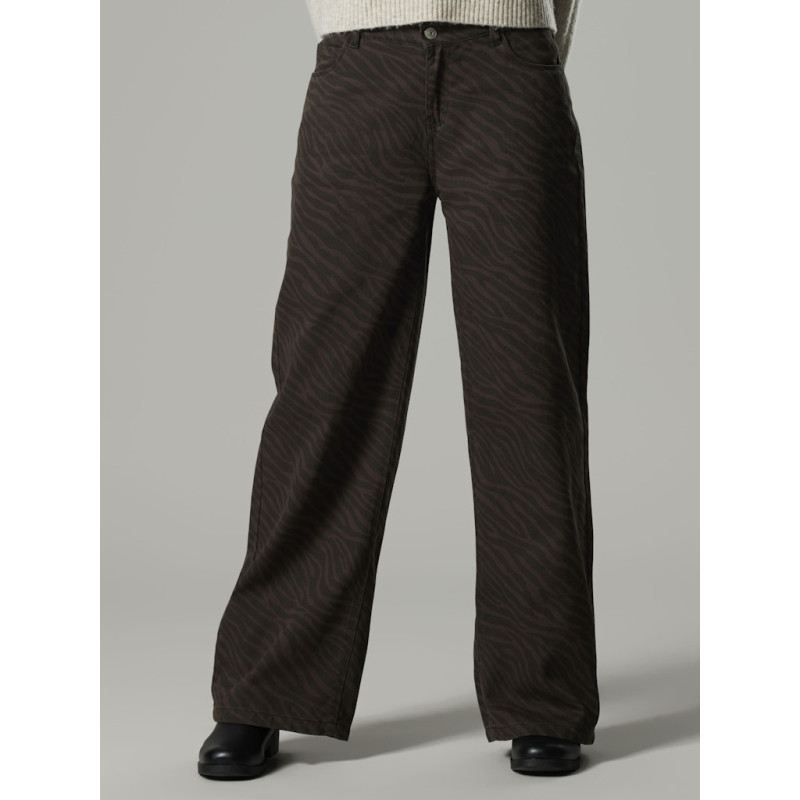 LMTD Zebra Twill Brede Bukser - Chocolate Brown
