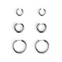 PIECES Jilvi 3-Pak Øreringe - Silver Colour