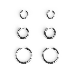 PIECES Jilvi 3-Pak Øreringe - Silver Colour