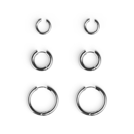 PIECES Jilvi 3-Pak Øreringe - Silver Colour