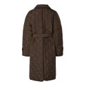 PIECES Emily Lang Quilted Frakke - Hot fudge