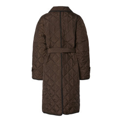 PIECES Emily Lang Quilted Frakke - Hot fudge