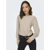 JDY Cathinka L/S Bellsleeve Strik Top - Cement