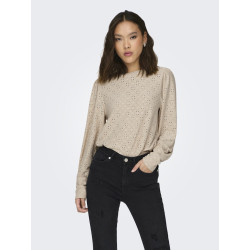 JDY Cathinka L/S Bellsleeve Strik Top - Cement