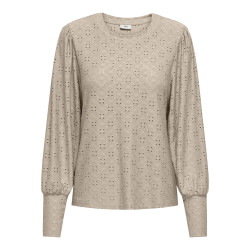 JDY Cathinka L/S Bellsleeve Strik Top - Cement