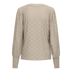 JDY Cathinka L/S Bellsleeve Strik Top - Cement