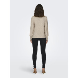 JDY Cathinka L/S Bellsleeve Strik Top - Cement