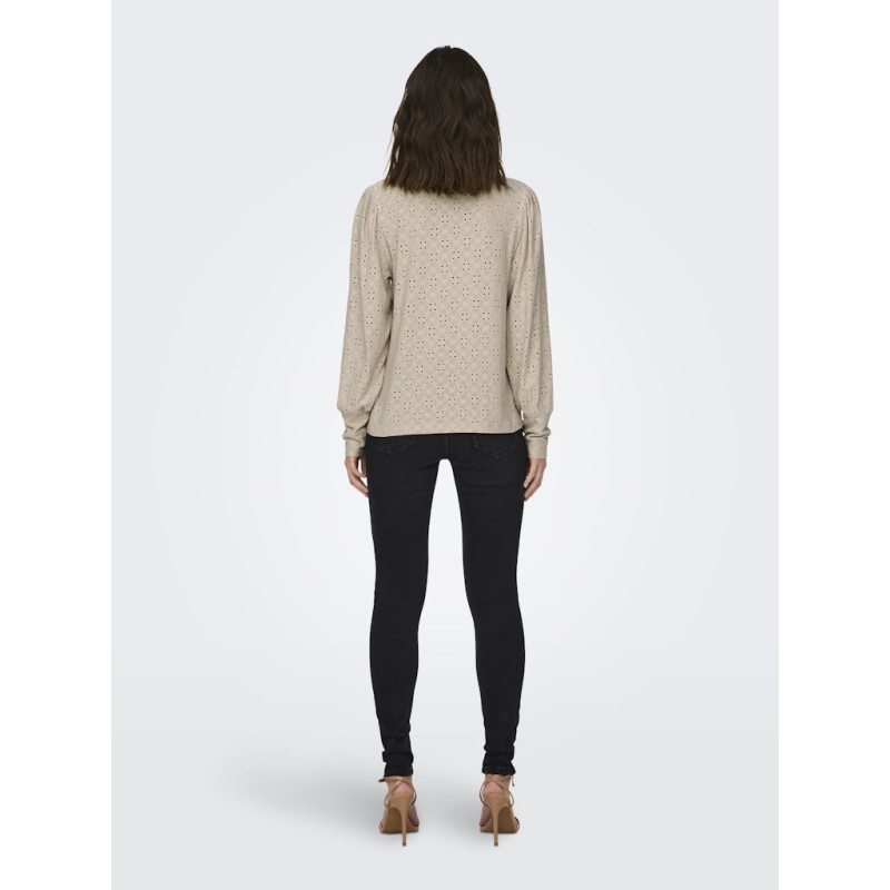 JDY Cathinka L/S Bellsleeve Strik Top - Cement