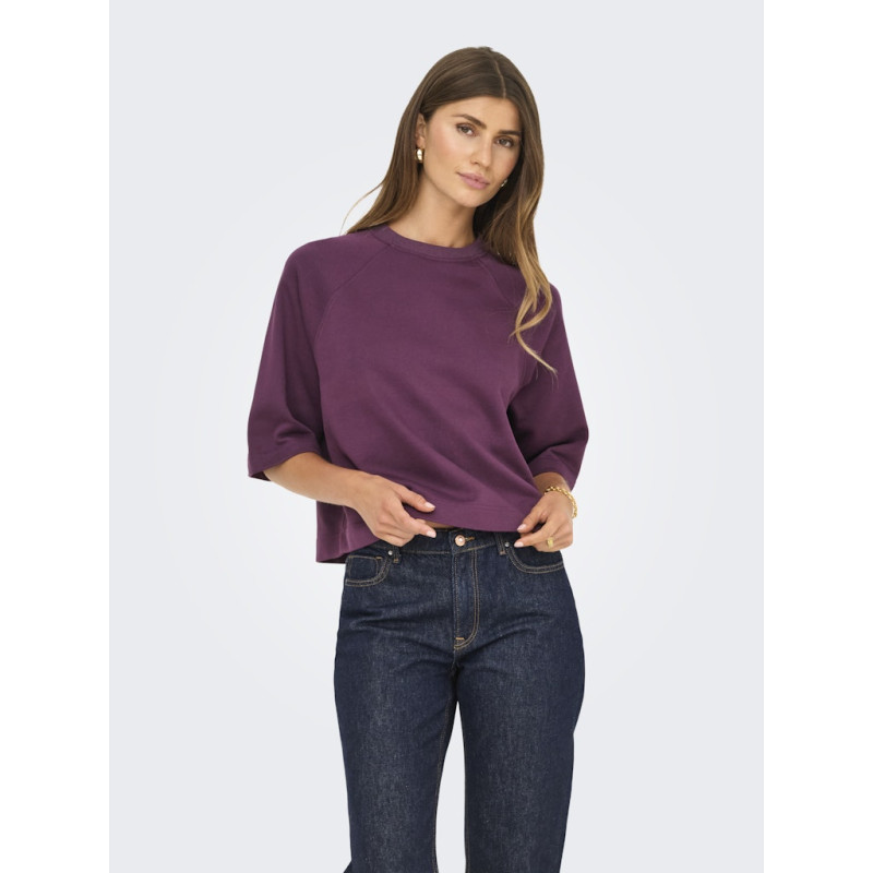 ONLY Dasie 2/4 Raglan Sweatshirt - Mauve Wine