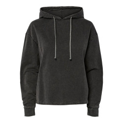 PIECES Chilli L/S Washed Hoodie - Sort