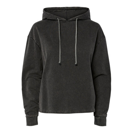 PIECES Chilli L/S Washed Hoodie - Sort