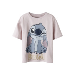 NAME IT KIDS Akun Stitch Kortærmet T-shirt - Burnished Lilac
