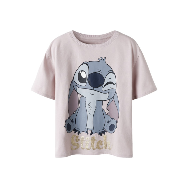 NAME IT KIDS Akun Stitch Kortærmet T-shirt - Burnished Lilac