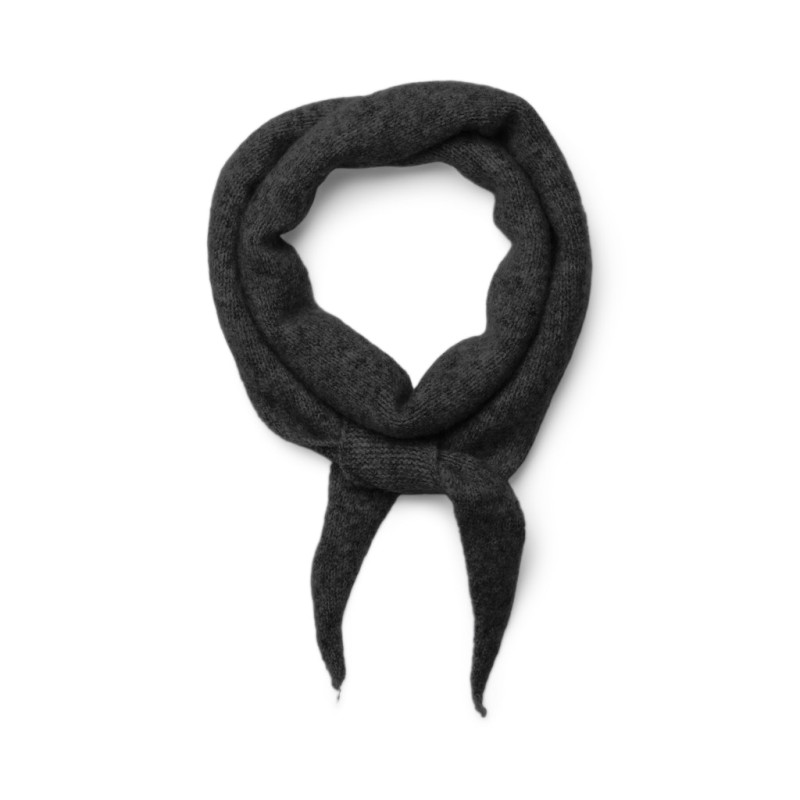 PIECES Minna Trekantet Tørklæde - Dark Grey Melange