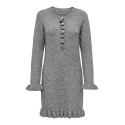ONLY Mera L/S Strik Kjole - Medium Grey Melange