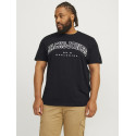 JACK & JONES PLUS Caleb Varsity T-Shirt - Sort