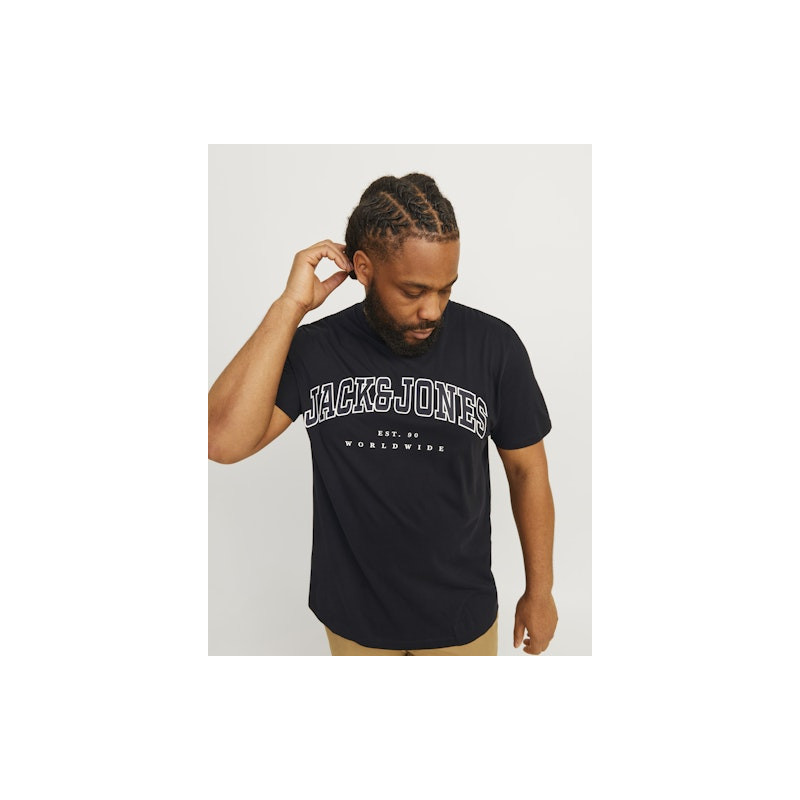 JACK & JONES PLUS Caleb Varsity T-Shirt - Sort