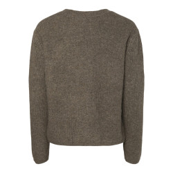 PIECES Silly Vendbar L/S Strik Trøje - Morel