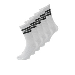 JJ REBEL Logo 5-Pak Tennis Sokker - Hvid