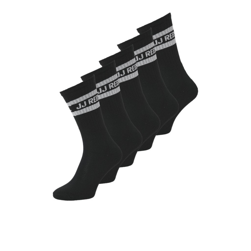 JJ REBEL Logo 5-Pak Tennis Sokker - Sort