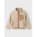 NAME IT MINI Mattia Sherpa Jakke - Moonbeam / Savannah Tan