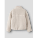 NAME IT KIDS Mattia Sherpa Jakke - Moonbeam / Savannah Tan