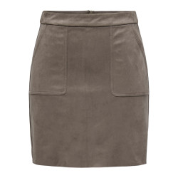 JDY Loretta Imiteret Ruskind Mini Nederdel - Morel