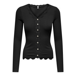 ONLY Enea L/S Blonde Bluse - Sort