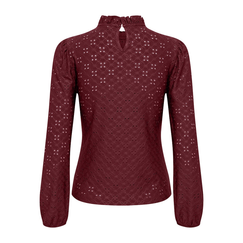JDY Cathinka L/S Flæse Bluse - Cabernet