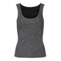 ONLY Ea Glitter S/L Vendbar Top - Sort / Silver Glitter