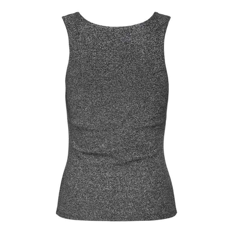 ONLY Ea Glitter S/L Vendbar Top - Sort / Silver Glitter