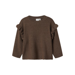 NAME IT MINI Nalia L/S Strik Sweater - Peppercorn