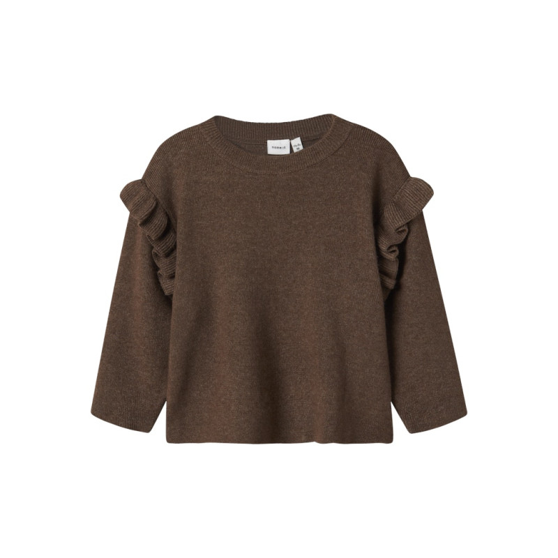 NAME IT MINI Nalia L/S Strik Sweater - Peppercorn