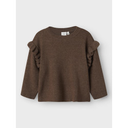 NAME IT MINI Nalia L/S Strik Sweater - Peppercorn