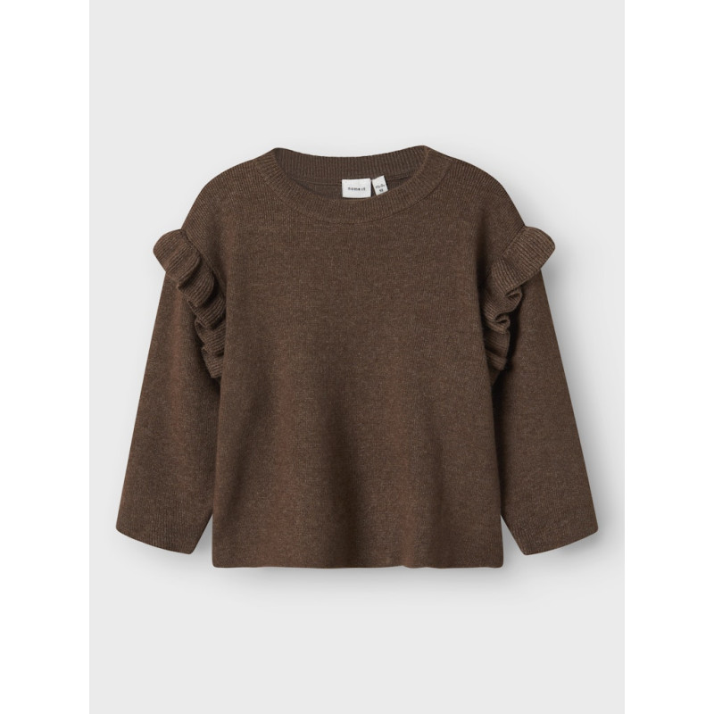 NAME IT MINI Nalia L/S Strik Sweater - Peppercorn