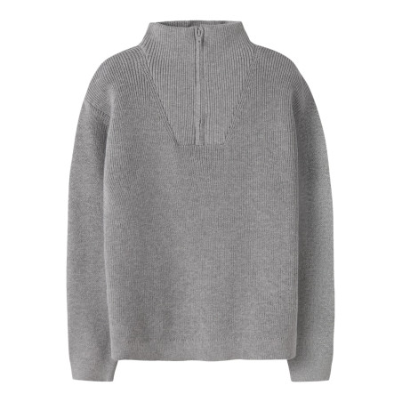 NAME IT KIDS Nesolle L/S Strik Trøje - Grey Melange