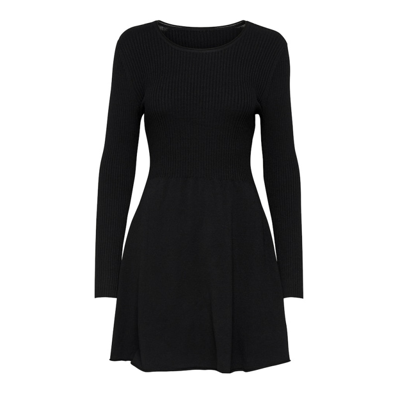 ONLY Alma L/S Strik Kjole - Sort