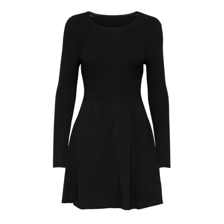 ONLY Alma L/S Strik Kjole - Sort
