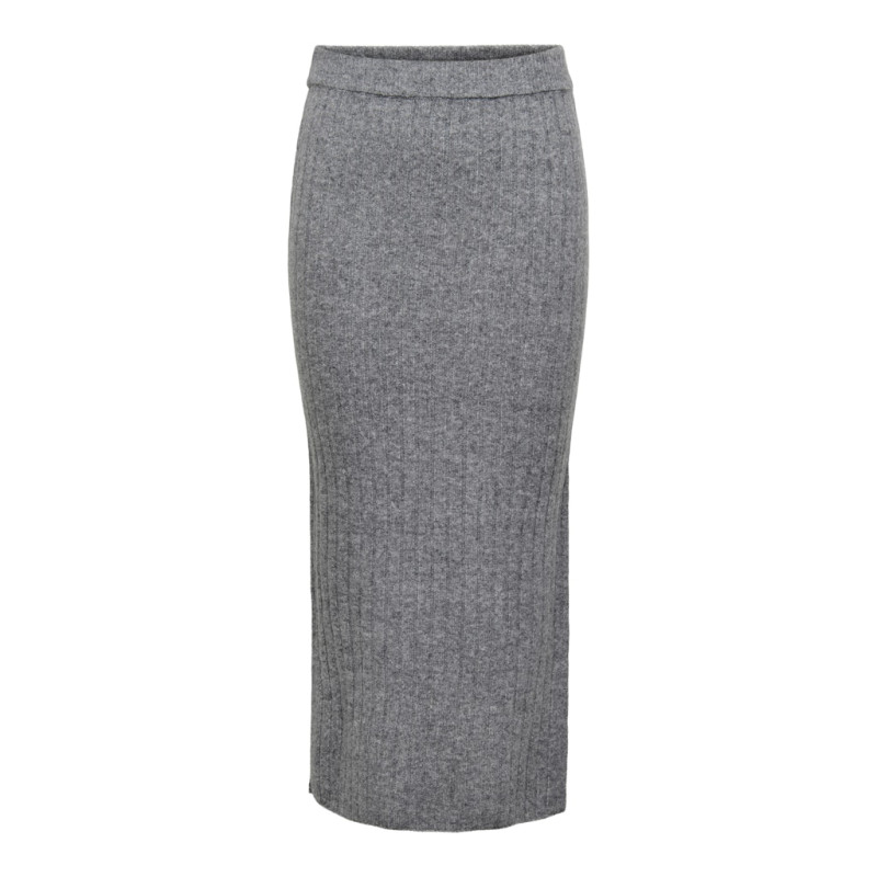 ONLY Jeanett Lang Nederdel - Medium Grey Melange