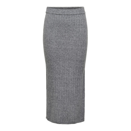 ONLY Jeanett Lang Nederdel - Medium Grey Melange