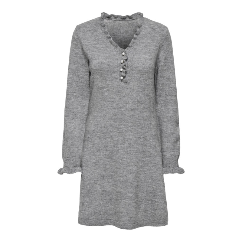 JDY Letty L/S Kjole - Light Grey Melange