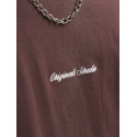 JACK & JONES Norrebro Broderet T-shirt - Deep Mahogany