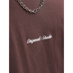 JACK & JONES Norrebro Broderet T-shirt - Deep Mahogany