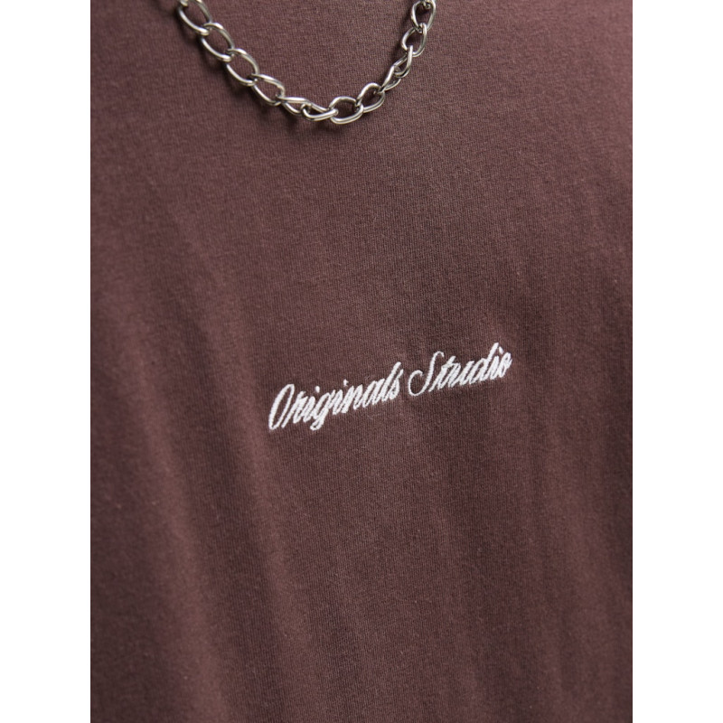 JACK & JONES Norrebro Broderet T-shirt - Deep Mahogany
